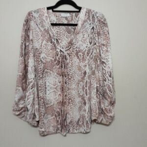 Juniper Blu  Adrienne women blouse pink M casual office pink boho y2k coquette